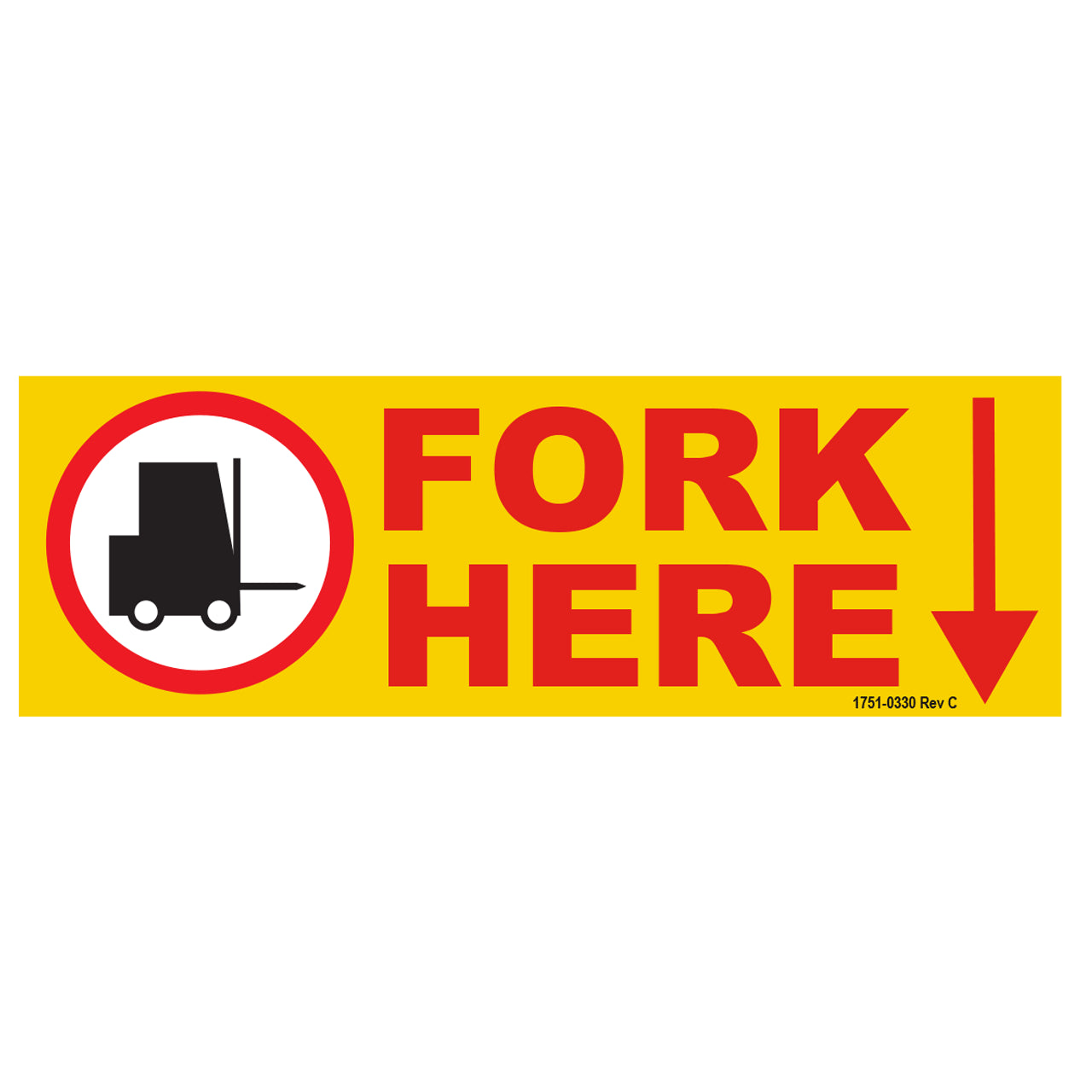 1751-0330 Poweramp Decal, "Fork Here"
