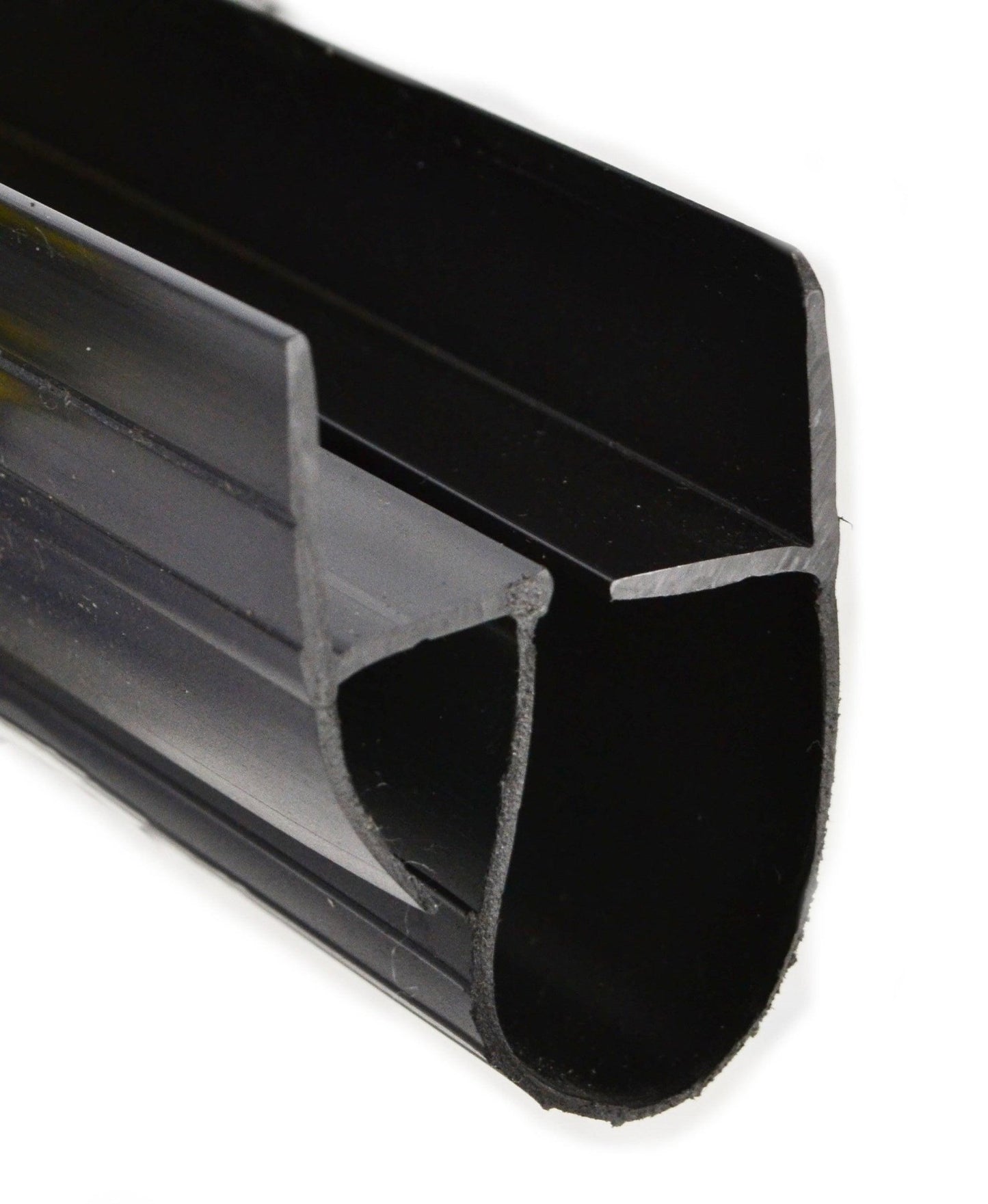 DS-100-100-9, BOTTOM BULB W/SWEEP UNIVERSAL 2" DOOR BLACK VINYL, 9'-2" LONG - Excel Solutions