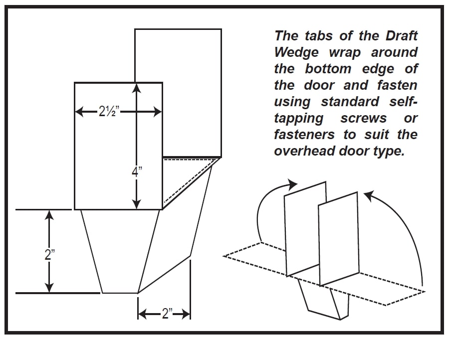 Wedge-It Overhead Dock Door Draft Wedge, Single