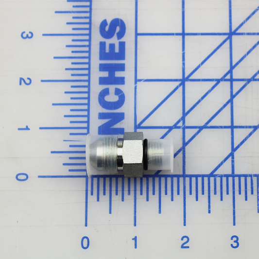 9301-0111 Poweramp Fitting, #6-Orb Male X #8-Jic Male