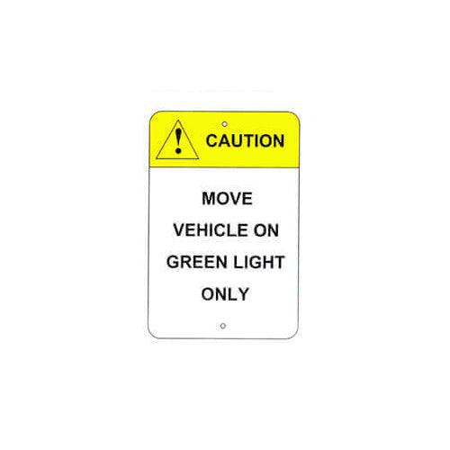 Aluminum Driver Warning Sign, Exterior Red/Green Safety Sign - Tri Lite