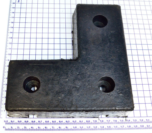 MFRM-41818G "L" Bumper(Grooved Mtg Style) 4" X 18" X 18" Molded 3Holes Slotted Back For J-Bolts - Excel Solutions