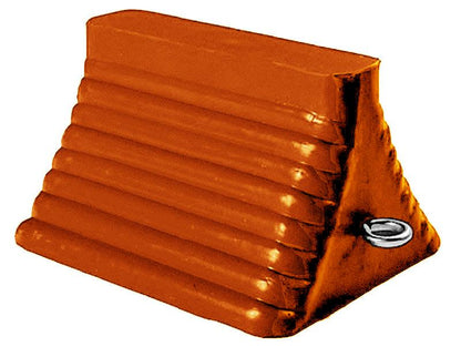 Orange Rubber Wheel Chock with Optional Chain - Excel Solutions