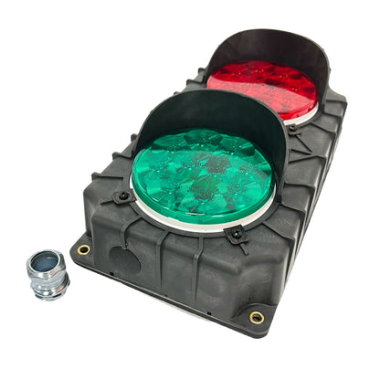 Single Red Green Dock Signal Light, Master Unit with Flasher and Toggle Switch